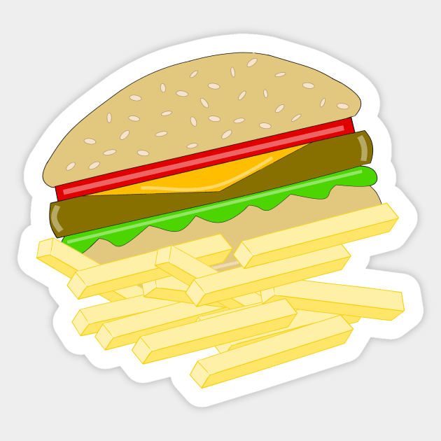 CHEESEBURGERS And Fries Sticker by SartorisArt1